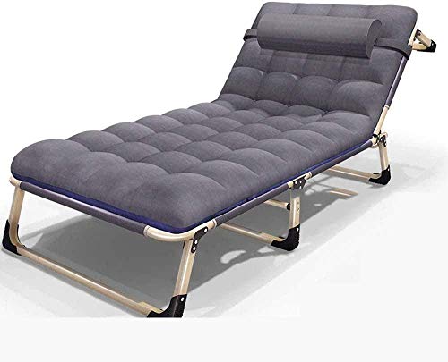 Fauteuil inclinable pliant de jardin gris avec coussin coton