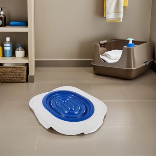 Kit d'apprentissage de la propreté pour chat avec siège réutilisable bleu - 7