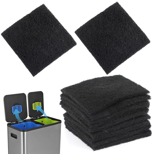12 Pack Replacement Odor Absorbing Filter Refills for SIMPLI-MAGIC Trash Can,Odor Absorbing Activated Charcoal Deodorizer Refills for Built-in Odor Filter Compartment,Square Filter Cartridges