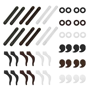 Zeayebsr Silicone Antidérapant pour Lunettes, 24 Paires Retenue de Lunettes, Support Antidérapant pour Lunettes Doux, Oreille de Lunettes en Silicone Confortable, Crochet Antidérapant pour Lunettes