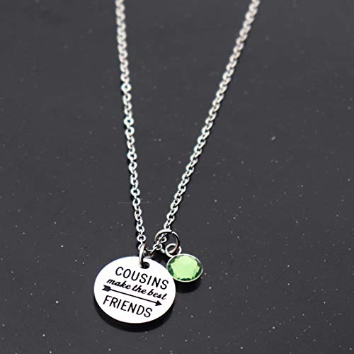 Cousins Make The Best Friends Pendant Necklace with Birthstone Cousins Necklace Best Friends Necklace Family Reunion Gift2