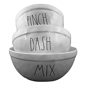 Rae Dunn Set of 3 Nesting Mixing Ceramic Bowls – Pinch, Dash, Mix