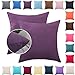 Donbest Fundas de Cojines 2 Piezas Terciopelo Funda de Almohada Color Sólido del Sofá Cama Coche Throw Cojín Decoración Almohada Caso de la Cubierta Decorativopara Sala de Estar Morado oscuro 55x55 cm