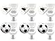 6 x WC Aufkleber Toilettensticker Bad Ausstattung Kneipe Pissoir Urinal lustige Deko - LK-Trend & Style (3 x Fliege + 3 x Fußball)