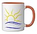Naturist Symbol for Nudist Naturism | Universal Nudism Sun Ceramic Mug, Orange/White