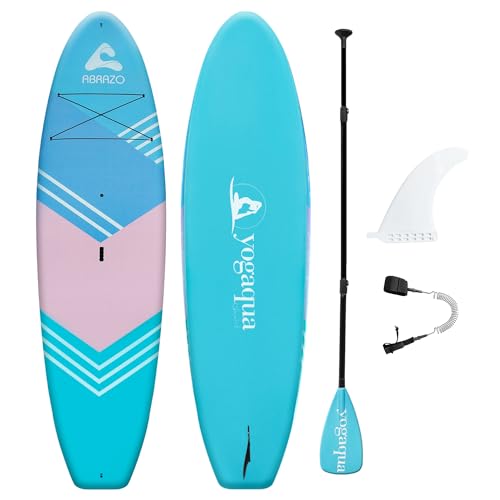 Abrazo YOGAqua 10'6' x 34' x 5' Rigid Stand Up Paddle Board, Extra Wide Hardboard Designed by Yoga...