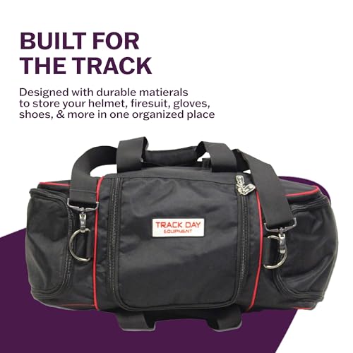Dream Duffel Track Day Gear Bag, Race Gear Duffle with Helmet & Firesuit Storage, Removable Strap, & Multiple Pockets3