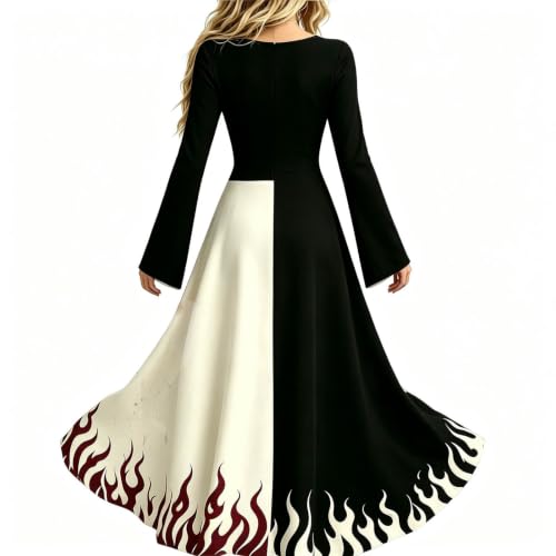 Qaezyco Halloween Dresses For Women,Halloween Dresses For Women Skeleton 3d Graphic Dress 2026 Spooky Season And Day Of The Dead Cosplay Costumes(01_Black,Large) - image 4