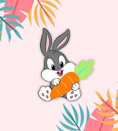 Image of Gift Me Bazar Wooden Rabbit Cartoon Fridge Magnet for Decoration | Fridge Magnets for Refrigerator & Almirah Decor | Home, Kitchen and Office Decoration Multicolor (Design 1)