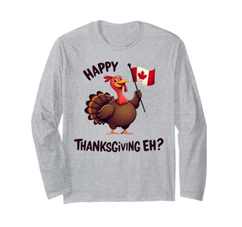 Happy Thanksgiving, Eh? Turkey with Canada Flag Manga Larga