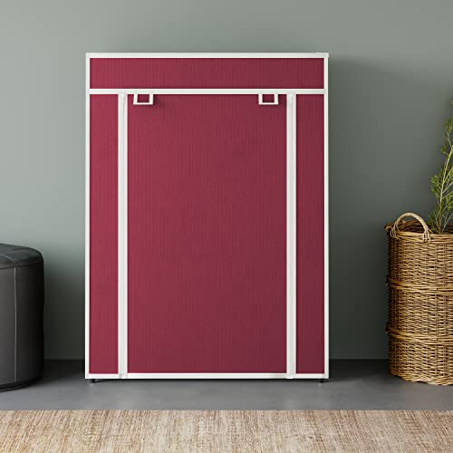 Image of Maison & Cuisine Shoe Cabinet Rack Light Weight Foldable Shelves Storage Organizer for Home (4 Layer, Maroon)