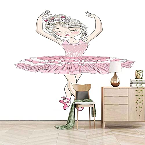 Papier peint canevas 3D danseuse rose : impression d'art moderne haute définition - 2
