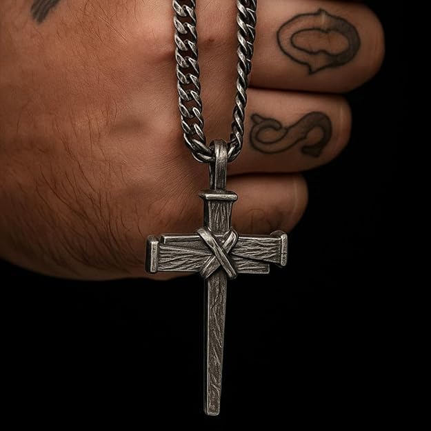 Hero Company Cross Necklace for Men - ‘Nailed to the Cross Galatians 2:20' Stainless Steel Christian Necklace - Helps Pair Veterans with a Service Dog or Shelter Dog - Image 2