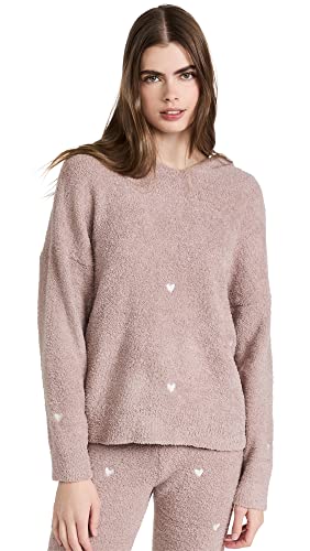 Honeydew Intimates Women's Snow Angel Sweater, Maple Hearts, Brown, Print, S