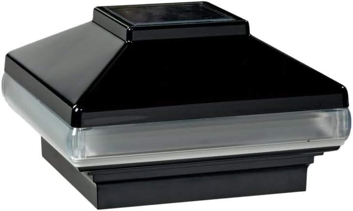 Deckorators 4 in. x 4 in. Black Aluminum Solar Band Post Cap