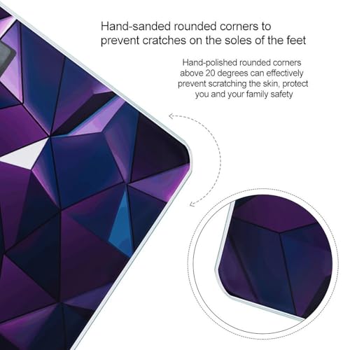 Báscula digital de baño geometría morada con plataforma de vidrio templado miniatura 4