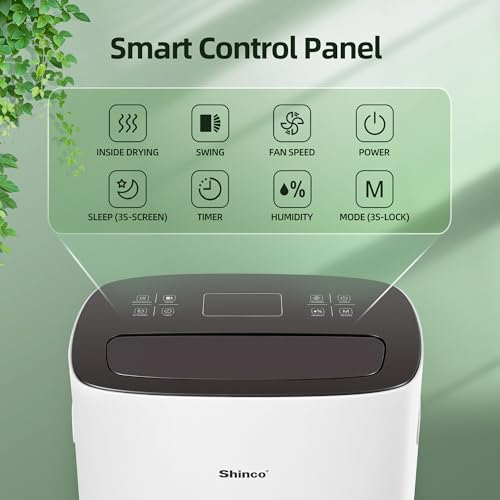 Image of Shinco 86 Pints Dehumidifier for Home and Basements, 5000 Sq.Ft Dehumidifiers with Drain Hose, Auto or Manual Drainage, Auto Defrost, Quietly Remove Moisture, Intelligent Humidity Control, 24HR Timer