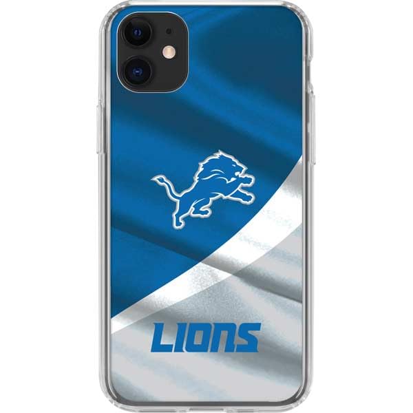 Skinit Clear Phone Case Compatible with iPhone 11 - Officially Licensed NFL Detroit Lions Design