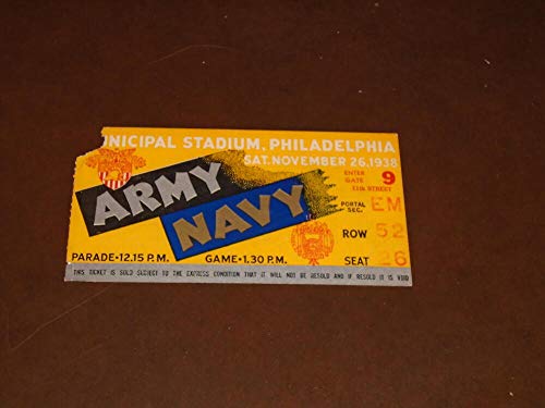 1938 ARMY NAVY COLLEGE FOOTBALL TICKET STUB