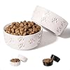 Ceramic dog bowl set with anti slip rings 5 round x 2 tall set of 2 ceramic dog bowls for small dogs small dog bowls dog food and water bowl white dog food bowls dog bowls small size dog  urban country home decor