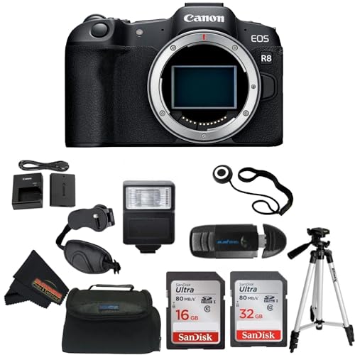 Image of Canon EOS R8 Full-Frame Mirrorless Camera (Renewed) (Body Only + Professional Accessories Bundle)