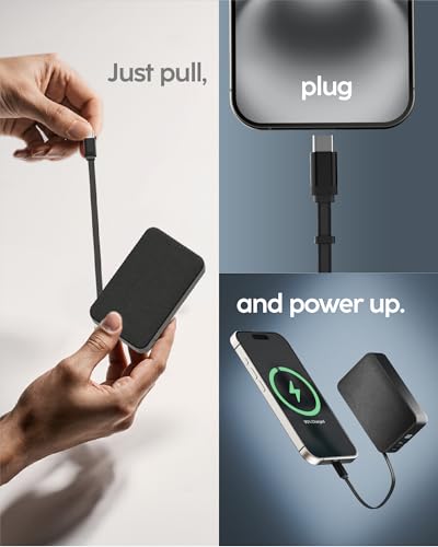 myCharge RetractaCharger 5000mAh Power Bank con cable USB-C retráctil miniatura 2