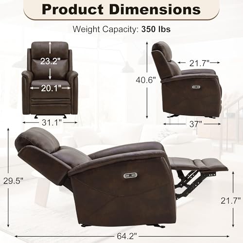 Sillón plegable piel sintética marrón miniatura 2