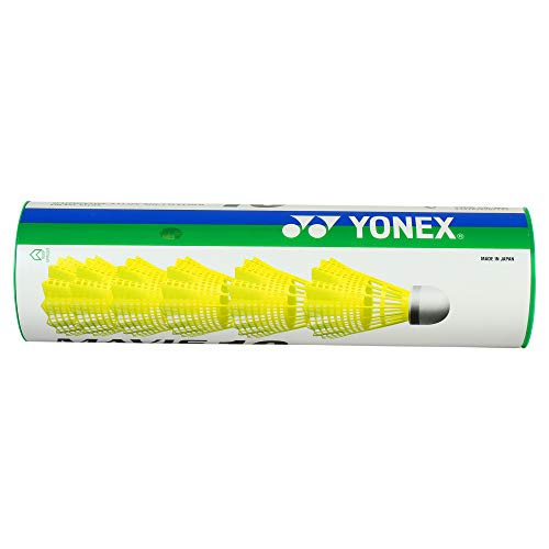 Image of Yonex ZR 100 Light Aluminum Blend Badminton Racquet with Full Cover, Set of 2 (Black /Blue) & Mavis 10 6X1 Nylon Shuttlecock (Blue /Yellow)