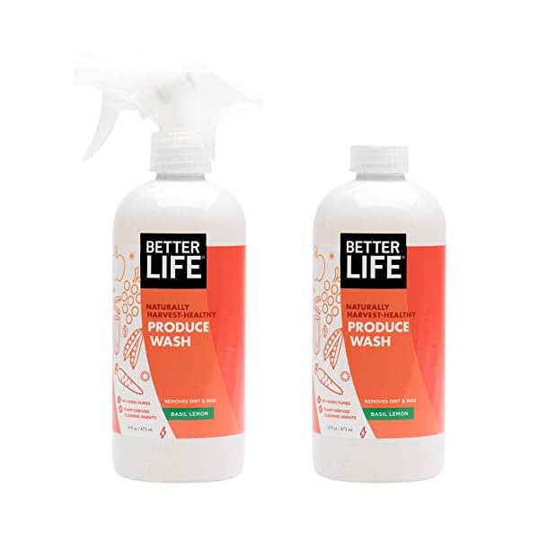 Better Life Natural Fruit and Vegetable Wash, Basil Lemon, 32 ounce, 24141