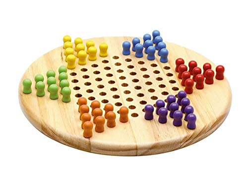 Jeu de Dames Chinoises : Plateau et pions en Bois - l'arbre à Jouer - Jeu de Société - Âge...