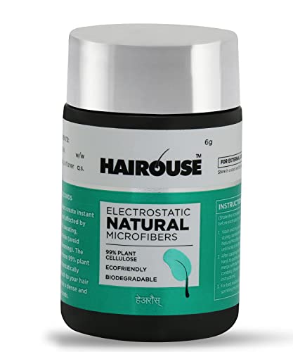 Image of NEW ! Hairouse Natural Hair Building Microfibers (Natural Brown) 6 Gms | Hair Fibre to Cover Bald Patches, Thinning Hairs, Instant Volume & Fuller Look for Men & Women | Ecofriendly & Biodegradable