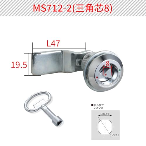 Serrure de boîte de distribution MS712-2 zinc anti-vibration triangle - 3
