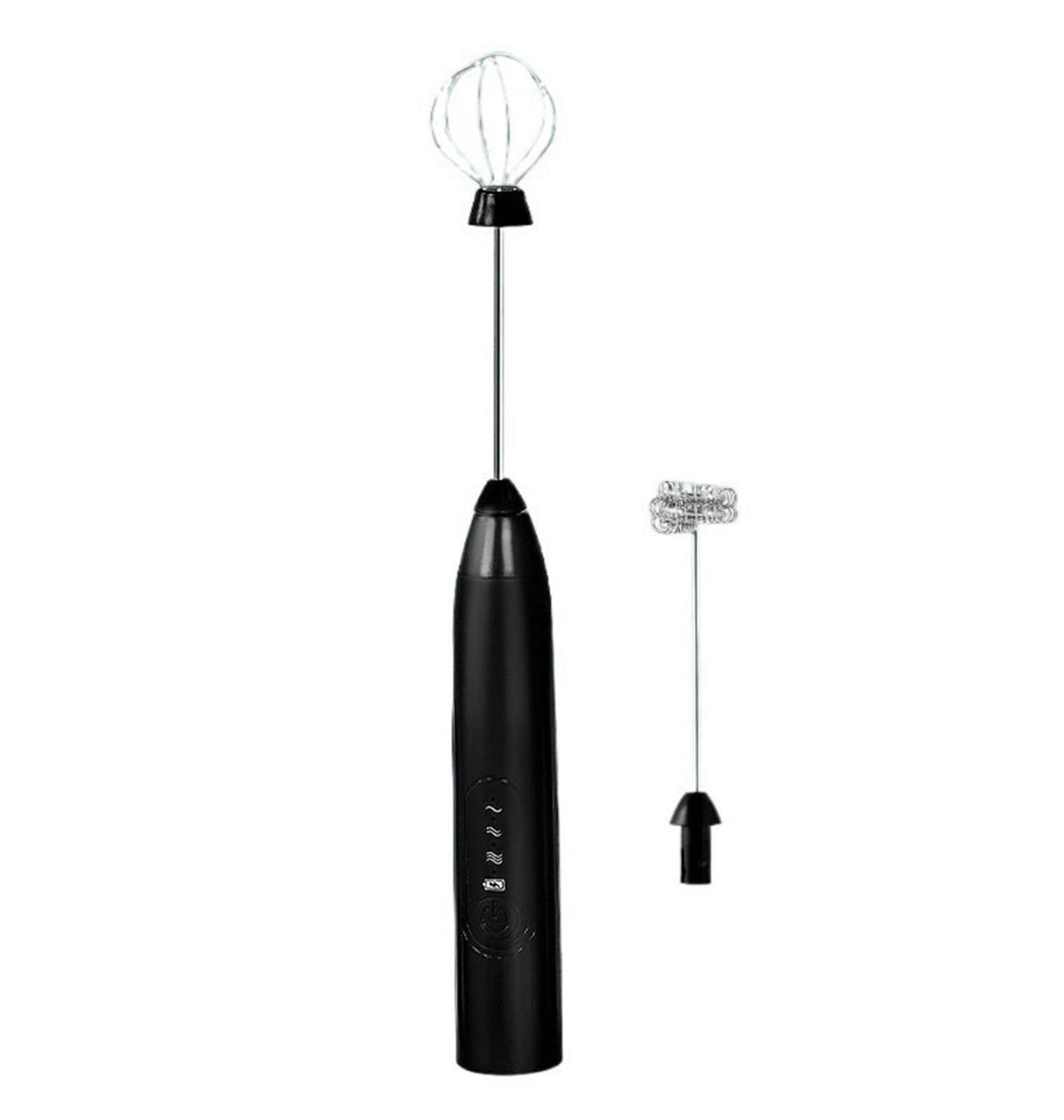 Montalatte Elettrico Portatile Con 2 Fruste, USB Ricaricabile, 3 Velocità, Per Cappuccino E Cioccolata Calda, Bianco - 3