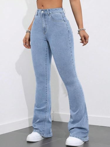Image of KOTTY Women's Flared Jeans|High Waist Bootcut|Wide Leg|Bell Bottom Denim for Trendy & Comfortable Fit