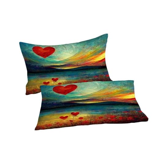 Parure de lit fleurs cœur microfibres avec housse couette 260x220cm