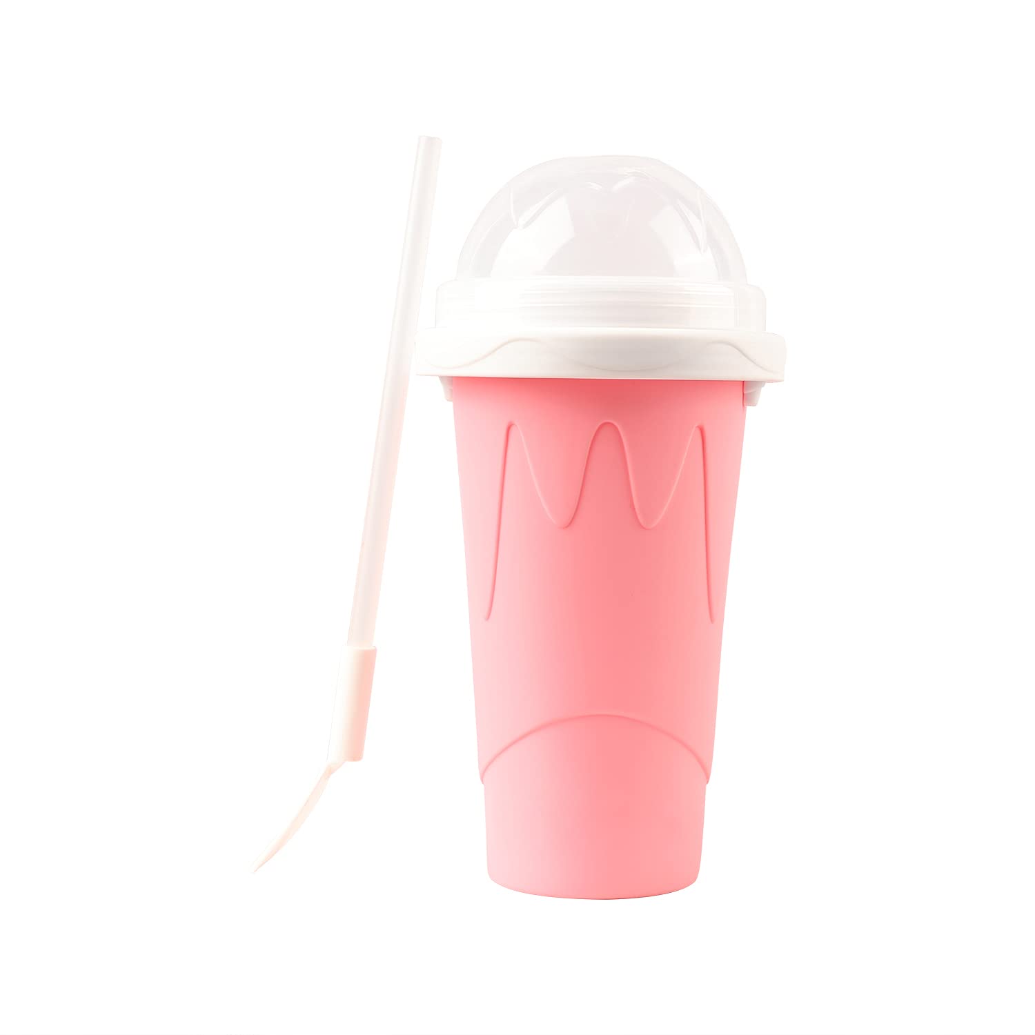 Slushie Maker Cup, Slushy Maker Ice Cup Frozen Magic Squeeze Cup Cooling Maker Cup Freeze Mug Milkshake Smoothie Mug (Pink)