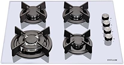 Millar GH6041XEW Tempered Glass Hob With 4 Gas Burners 60 Cm, White