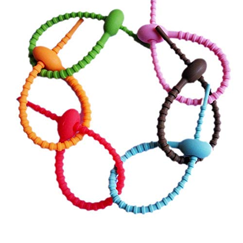 Teeo - Reusable Twist Ties - Cable Organizer - Silicone Zip Ties - Cord Wrap - Organizer Cord Management, Electronics Wire Strips Rubber And Gear Zip Tie Straps - 7 Inches 15-Pack, Black #TOP5