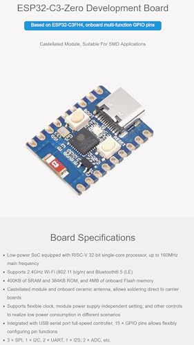 ESP32-C3 Mini Development Board, Based on ESP32-C3FH4 Single-core Processor, 160MHz Running Frequency, 2.4GHz Wi-Fi & Bluetooth 5 @XYGStudy (ESP32-C3-Zero) - Image 3