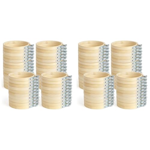 Cerceau de broderie 10 cm Jnchdghwa en bambou rond pour couture - Lot de 96 pièces