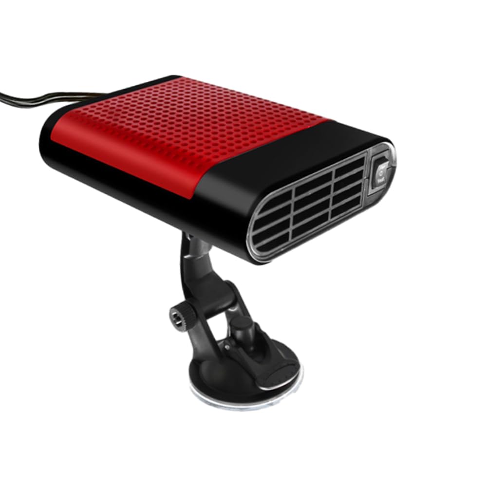 Riscaldatore per auto Riloer per camper, 12 V, 120 W, portatile, per auto, riscaldamento e raffreddamento rapidi invernali compatibile con la maggior parte dei veicoli, con supporto a ventosa.