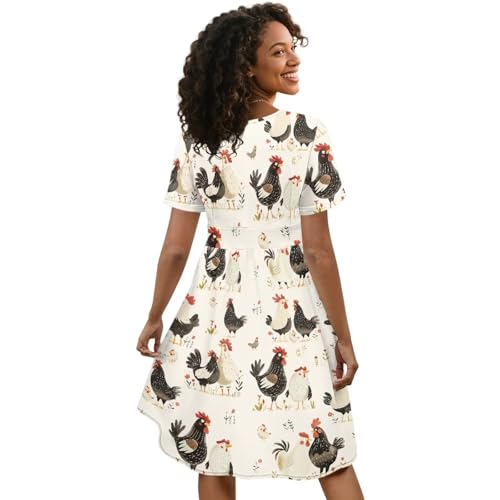 Image of Women's Summer Formal Dresses Short Sleeve Wrap V Neck Dresses Bridesmaid Wedding Guest Dress with Pockets