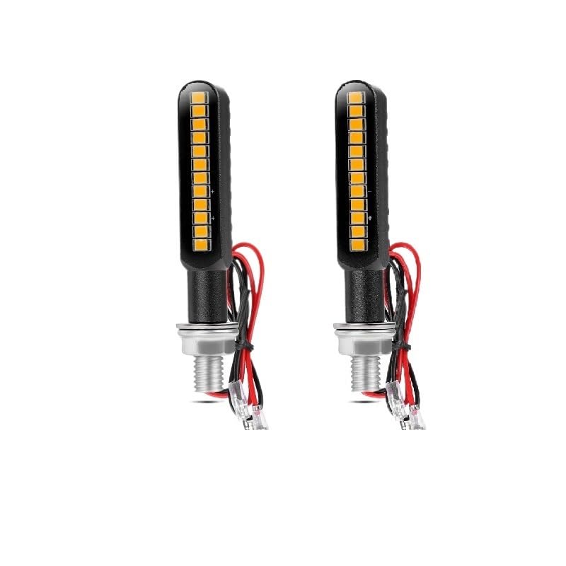 Clignotant de moto LED ambre défilant 12V avec boîtier aluminium 8mm