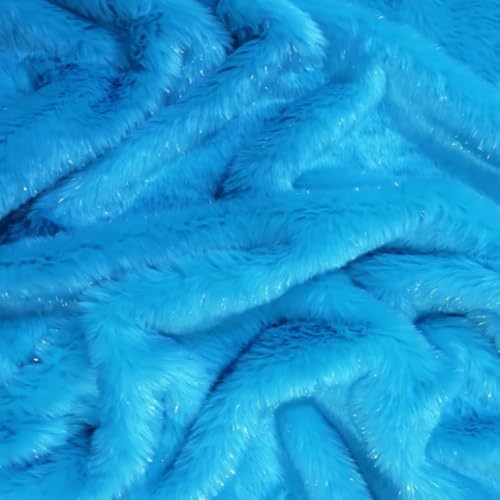 Image of Quago Fur Fabric Unstitched Super Soft Cloth for Baby Photoshoot, Soft Toys Making, Art and Craft, Dress Material, Decoration etc. (1 Mtr, 60 Inch Pana) (Firozi, Sky Blue)