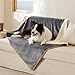 LE SURE wasserdichte Hundedecke Grosse Hunde - 152x127cm Outdoor Hundedecke waschbar, Hundedecke Sofaschutz aus Sherpa Fleece, Katzendecke flauschig und weich, Grau