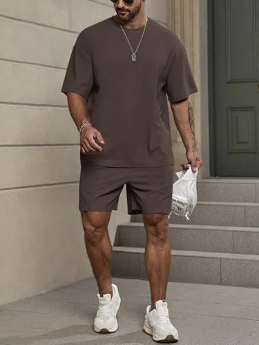 Image of Vogaan Men's T-Shirt and Shorts Set | Top & Shorts Night Suits Set | Night Wear for Men | Holiday Outfits for Men's