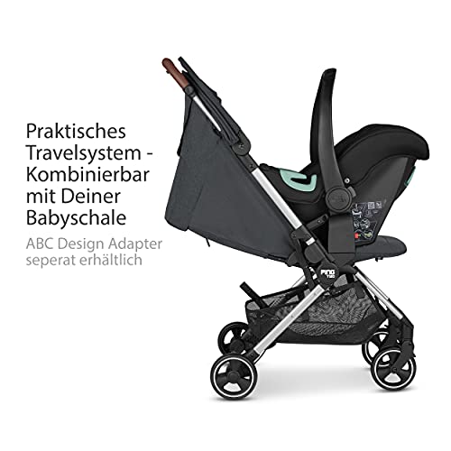 ABC Design Reisebuggy Ping Two – Sportwagen ideal für den Urlaub – Liegeposition – kompaktes Faltmaß mit Transportsicherung – Gesamtbelastung 27 kg - Farbe: storm