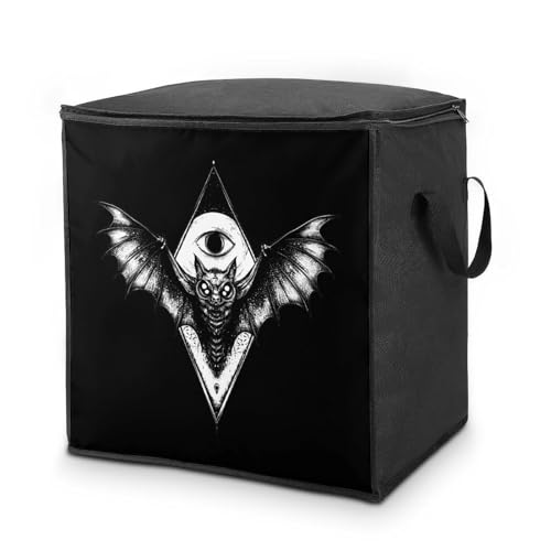 Bat with All-Seeing Eye Large Comforter Blanket Storage Bags Bins 70L Closet Organizer with Handles