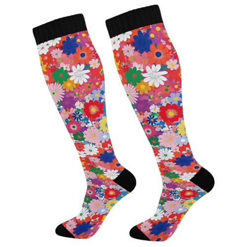 Fashion Cute Socks for Men and Women Knee High Compression Socks Support for Sport Running Hiking Fitness Casual