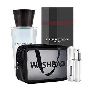 Touch Cologne for Men Eau De Toilette 3.3 OZ – Gift Set – Pack With Toiletry Bag + Portable Travel Size Refillable Perfume Atomizer Bottle..